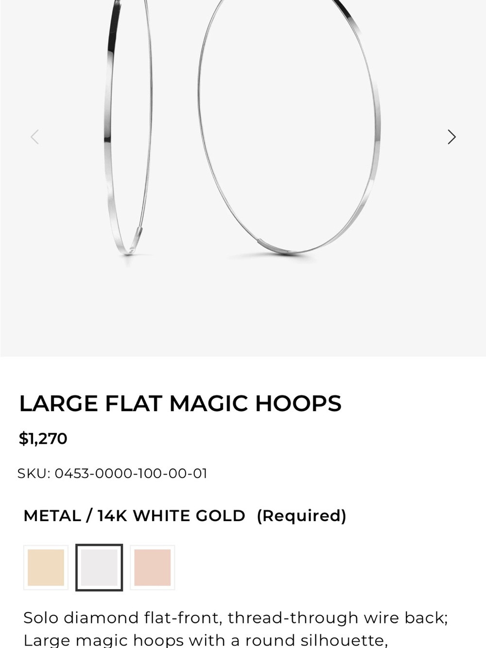 Large Flat Magic Hoops Silver Earrings